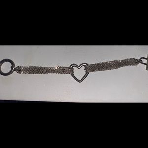 Heart multi chain toggle bracelet